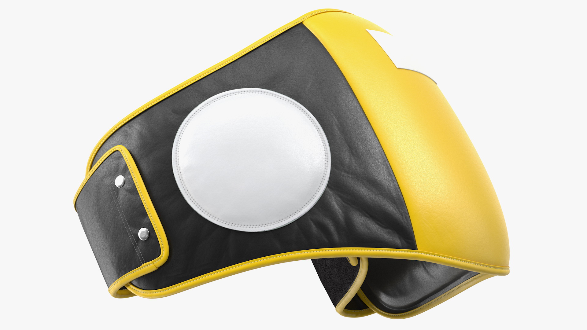 3D model Muay Thai Leather Belly Pad Black Yellow