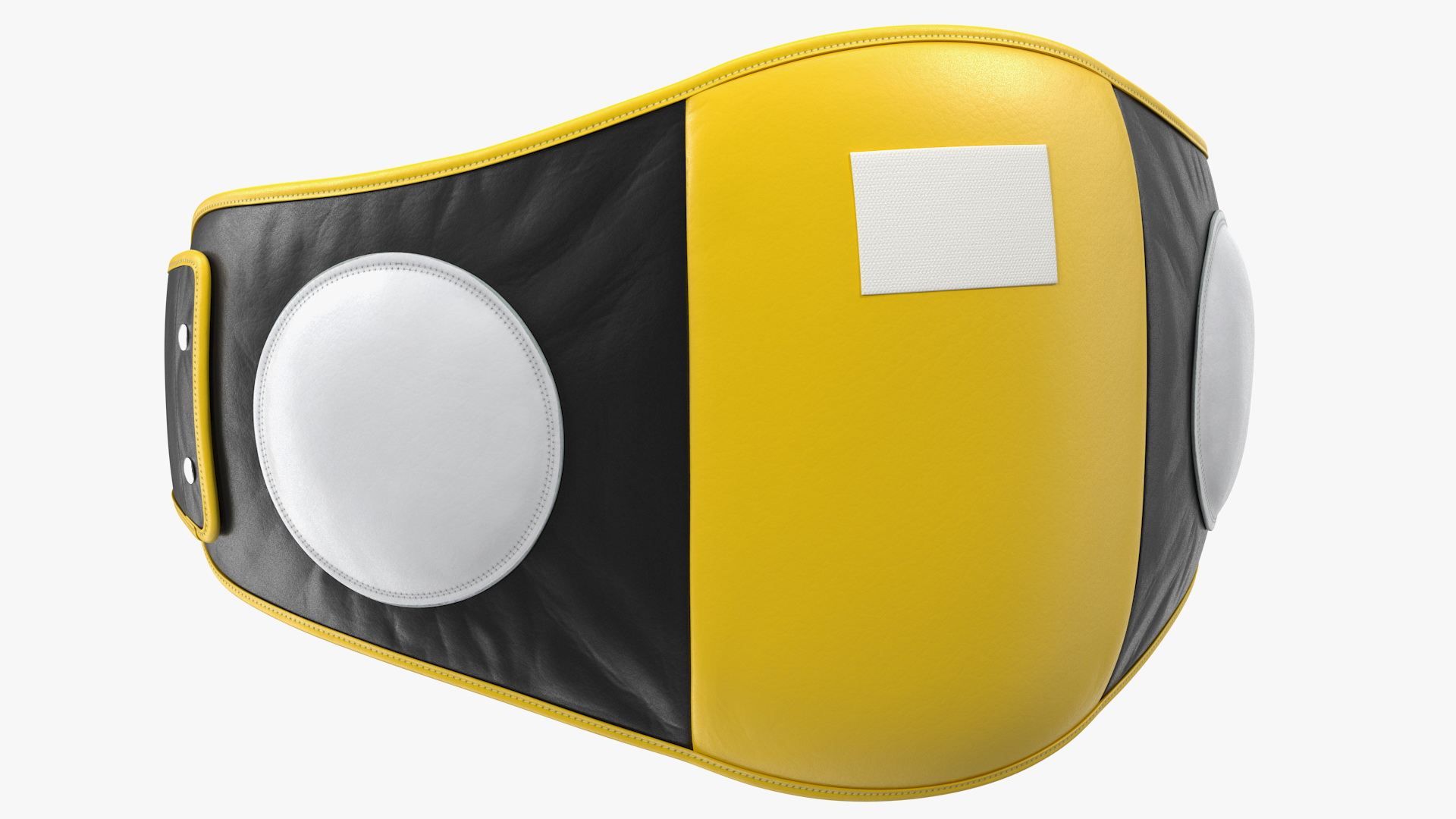 3D model Muay Thai Leather Belly Pad Black Yellow