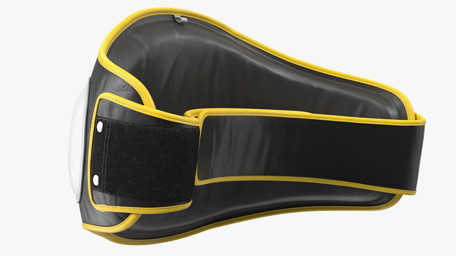 3D model Muay Thai Leather Belly Pad Black Yellow