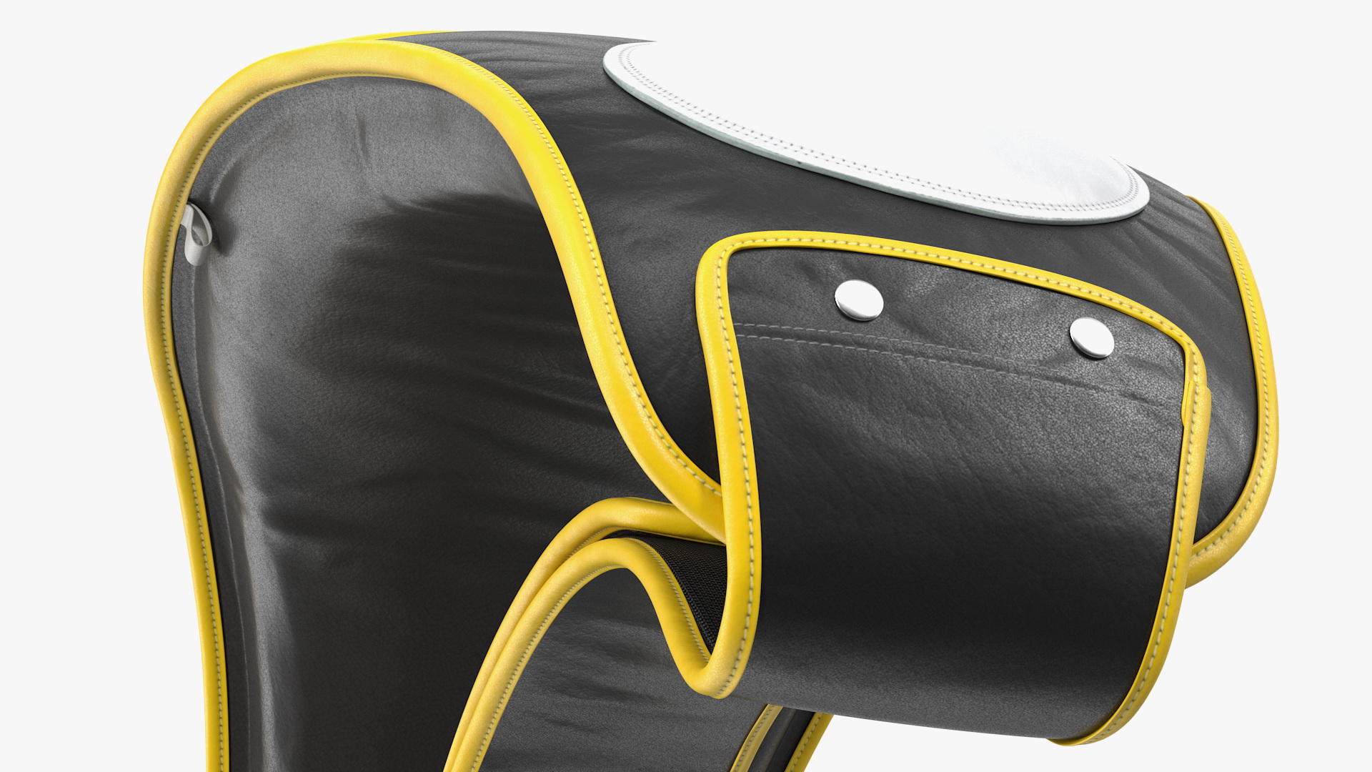 3D model Muay Thai Leather Belly Pad Black Yellow