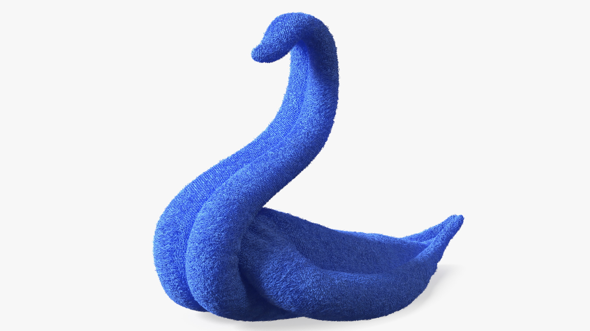3D Designer Towel Blue Swan with Folded Wings Fur