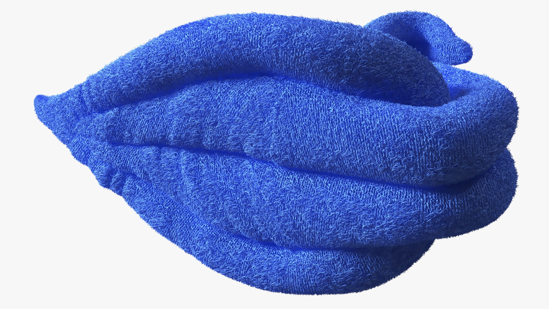 3D Designer Towel Blue Swan with Folded Wings Fur