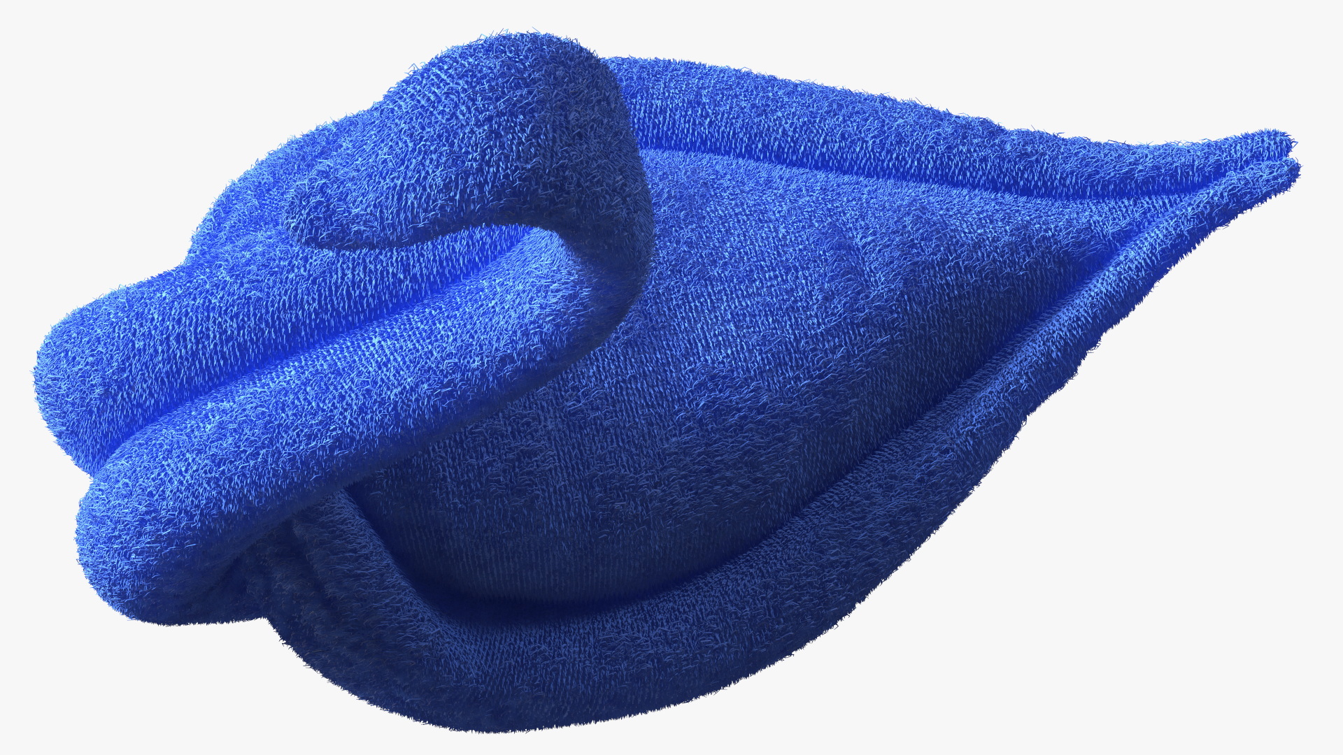 3D Designer Towel Blue Swan with Folded Wings Fur