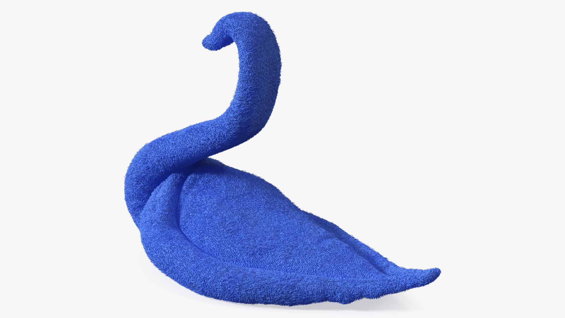 3D Designer Towel Blue Swan with Folded Wings Fur