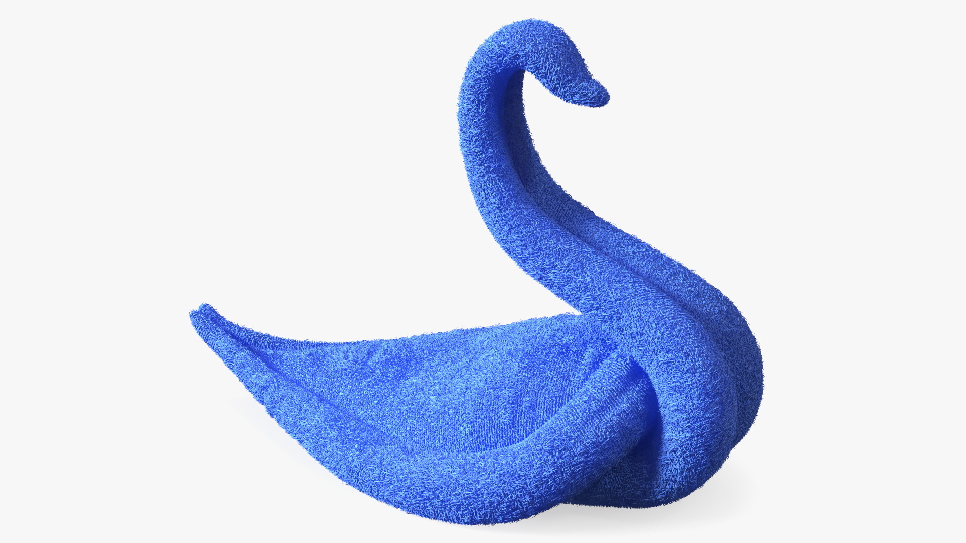 3D Designer Towel Blue Swan with Folded Wings Fur