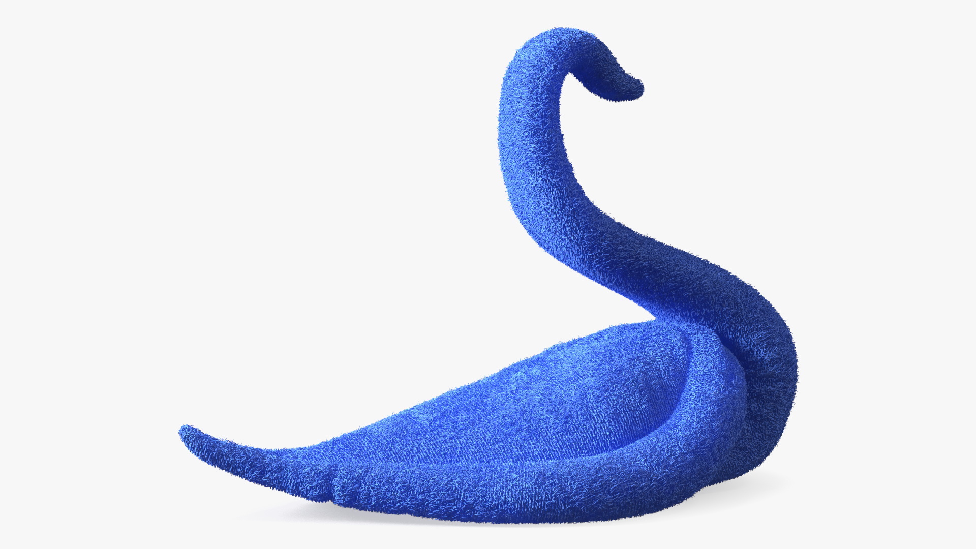 3D Designer Towel Blue Swan with Folded Wings Fur