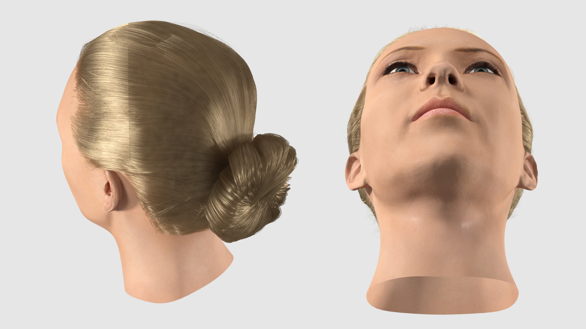 3D model Female Head Fur