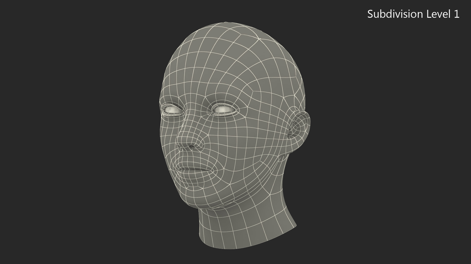 3D model Female Head Fur