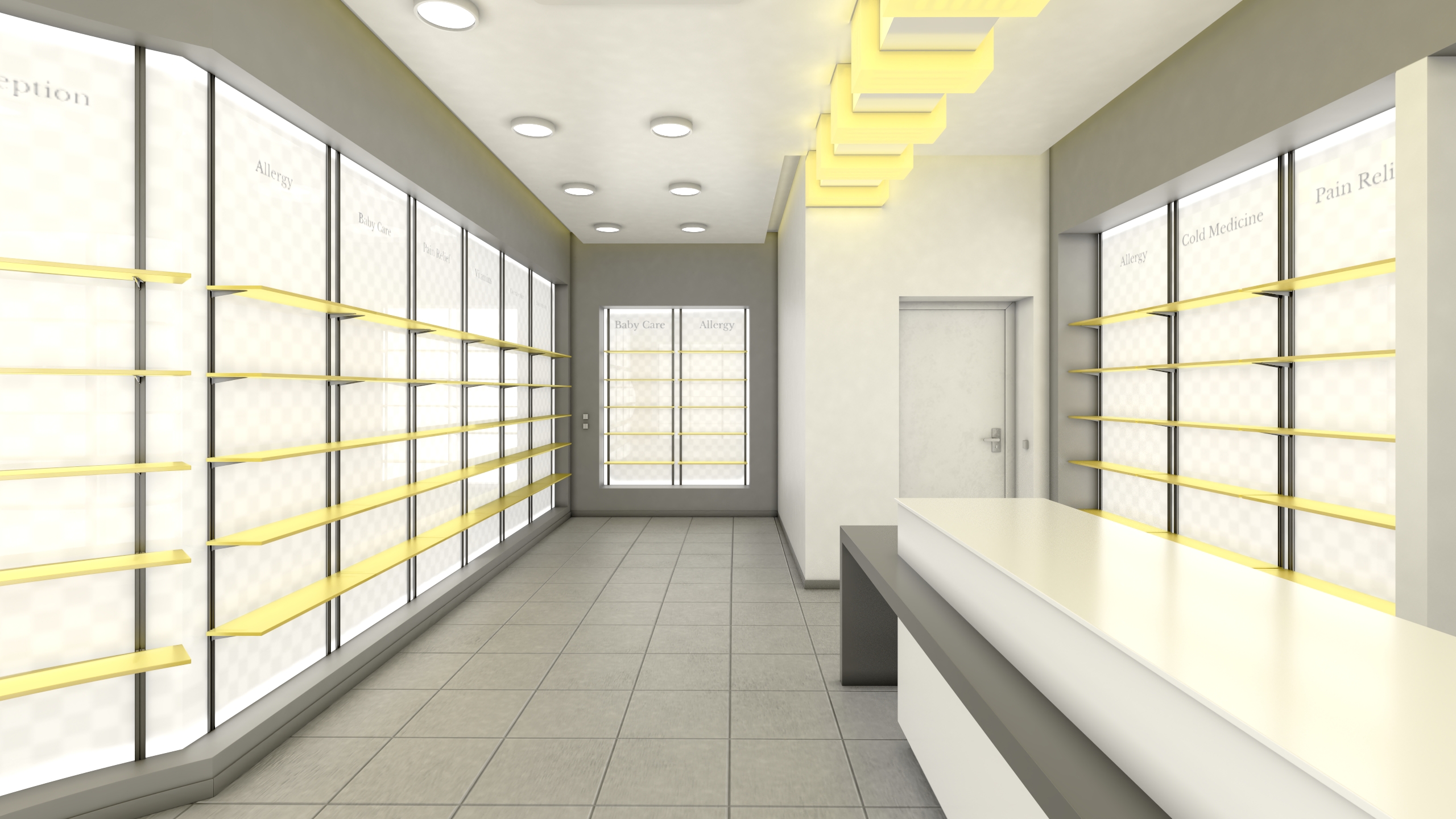 3D model Drugstore Interior Yellow