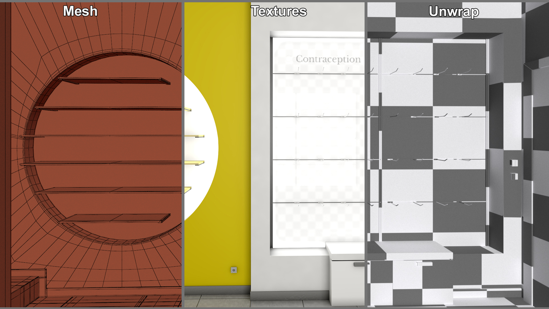 3D model Drugstore Interior Yellow