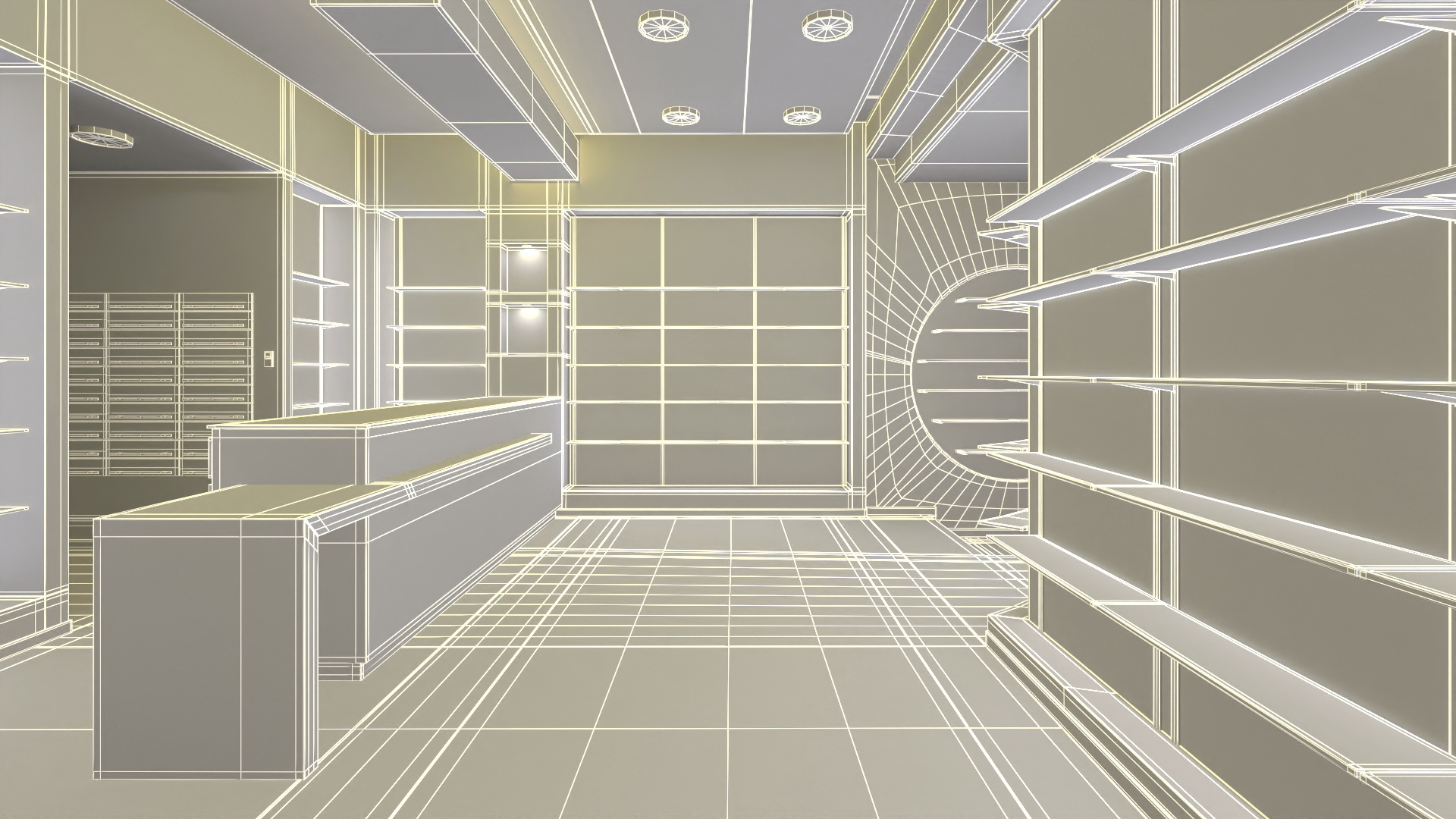 3D model Drugstore Interior Yellow