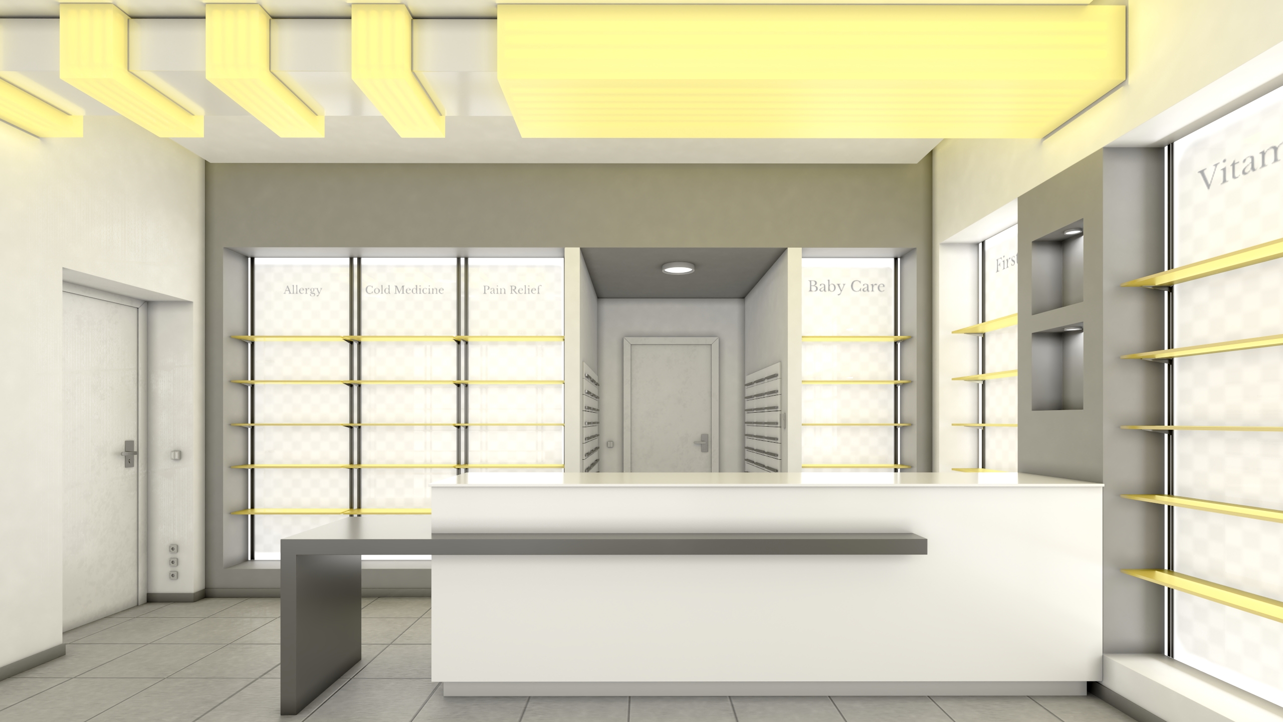 3D model Drugstore Interior Yellow