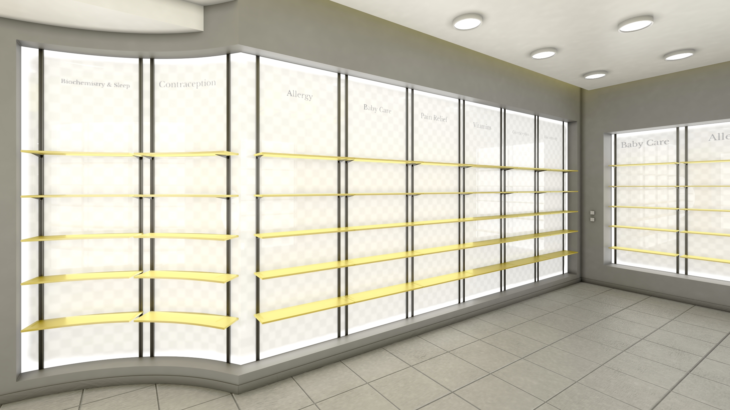 3D model Drugstore Interior Yellow