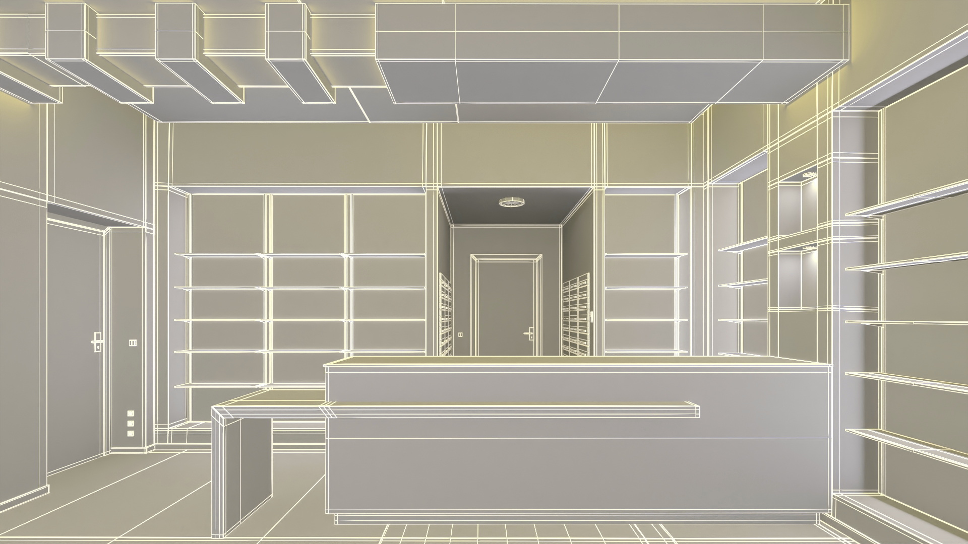 3D model Drugstore Interior Yellow