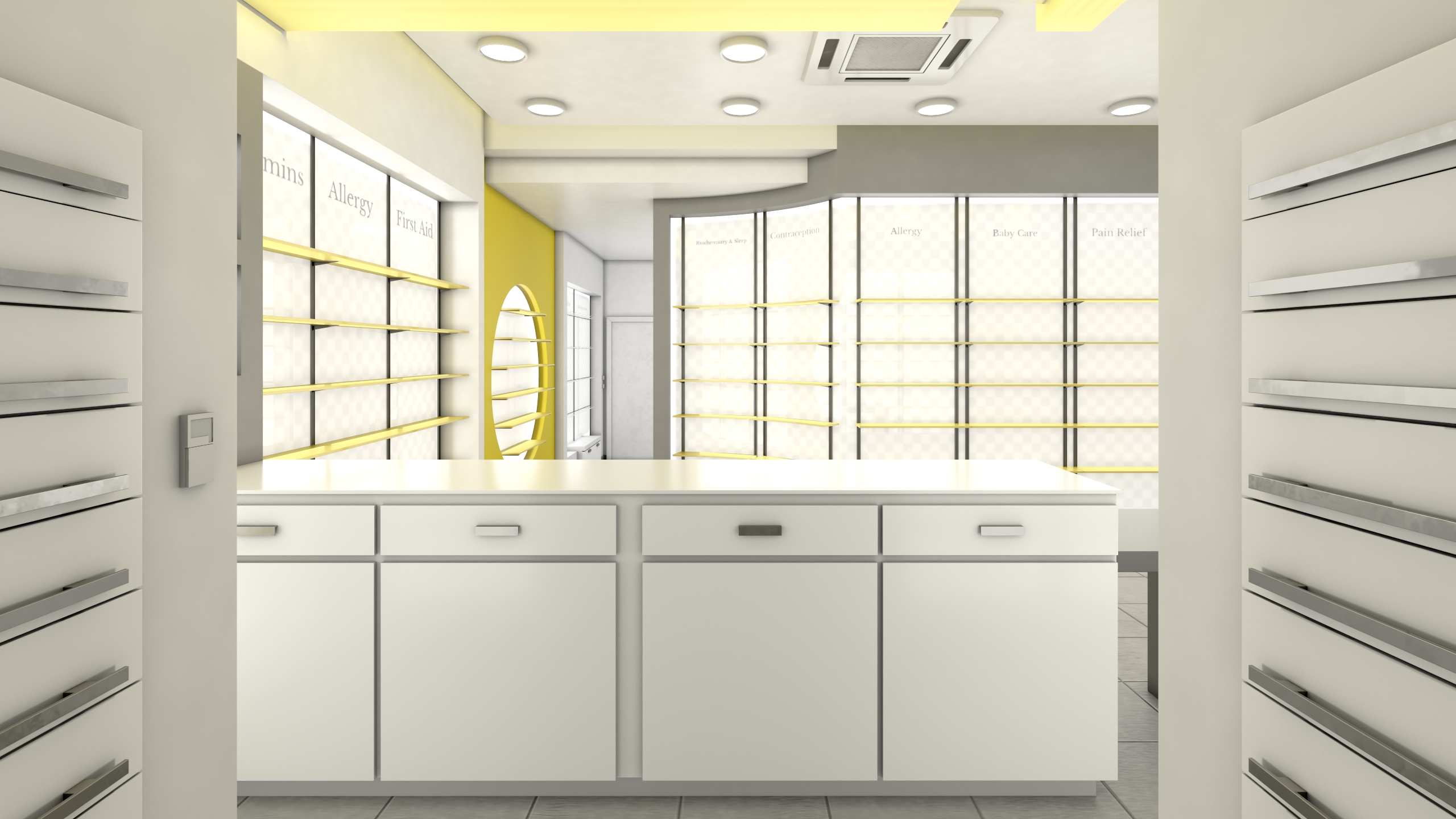 3D model Drugstore Interior Yellow