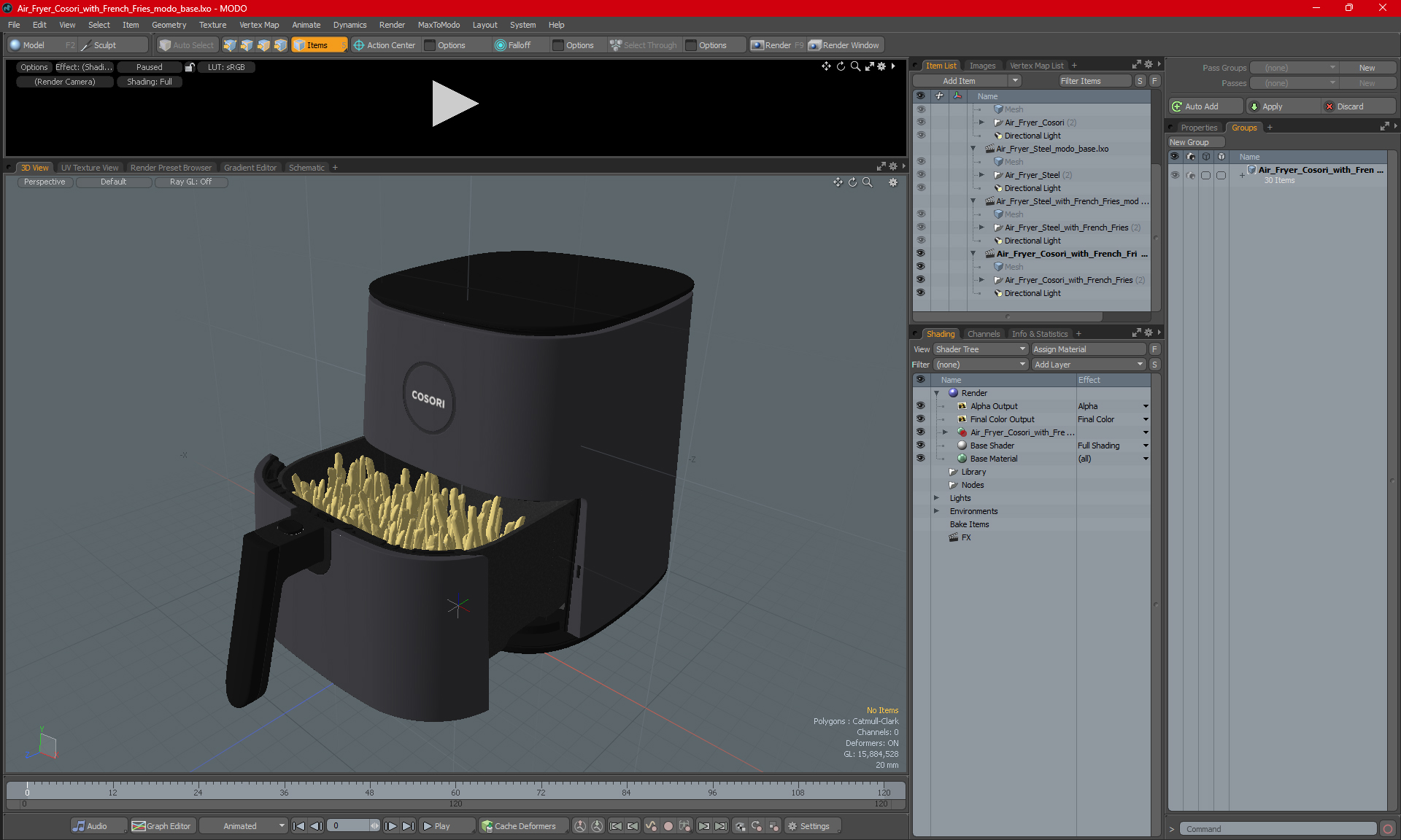 Air Fryer Cosori with French Fries 3D model