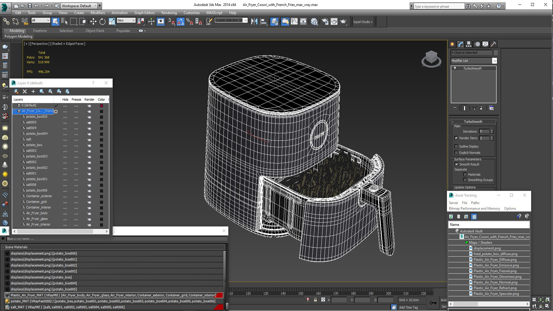 Air Fryer Cosori with French Fries 3D model
