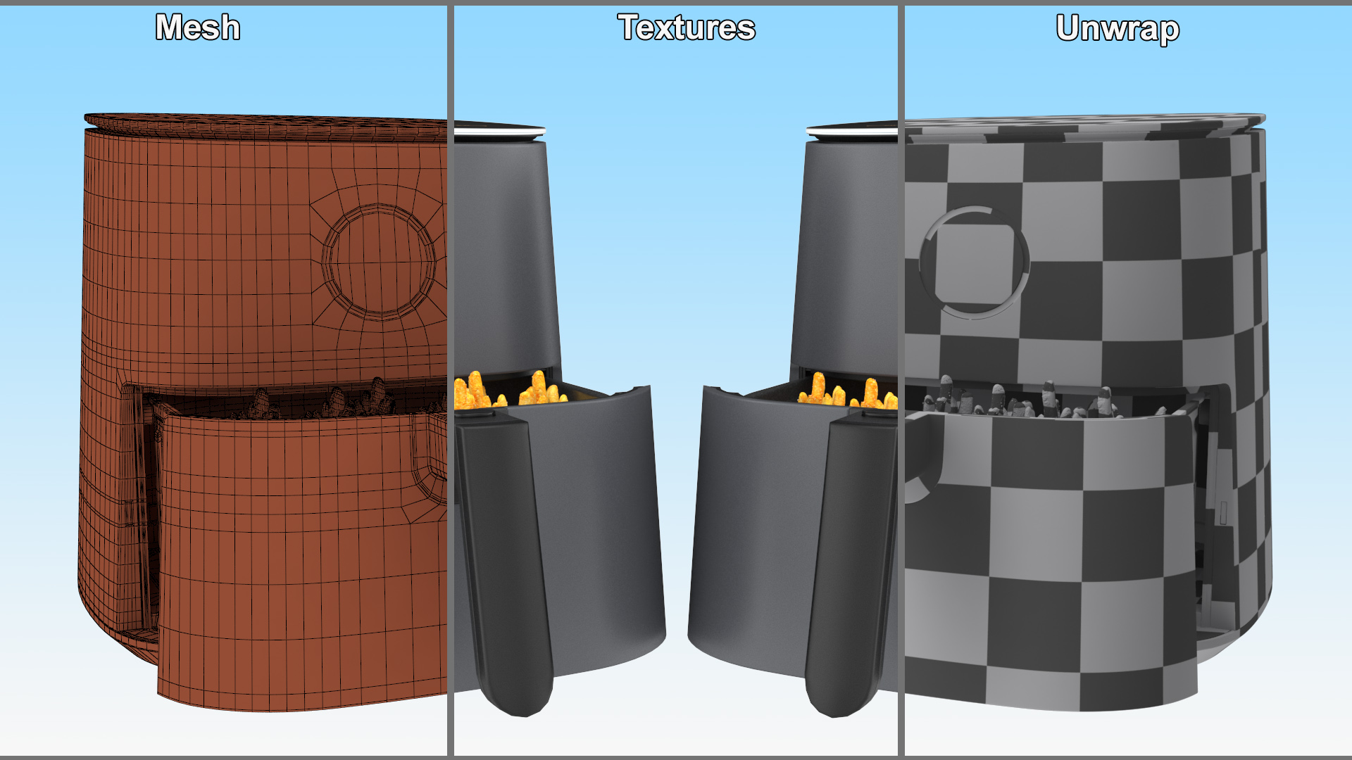Air Fryer Cosori with French Fries 3D model