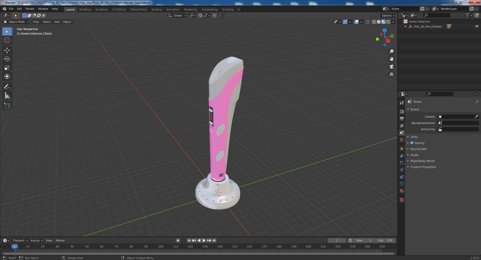 3D model Pink 3D Pen Children
