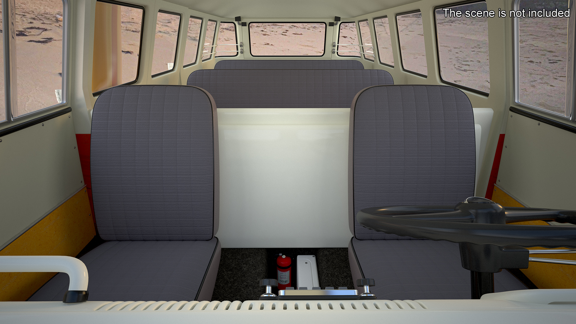 3D Classic Volkswagen Type 2 Bus Rigged
