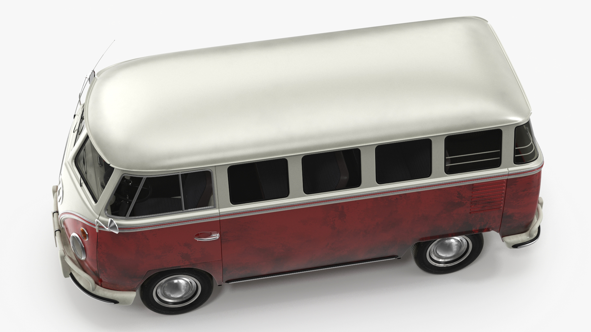3D Classic Volkswagen Type 2 Bus Rigged