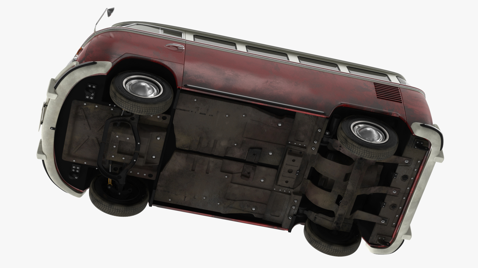 3D Classic Volkswagen Type 2 Bus Rigged