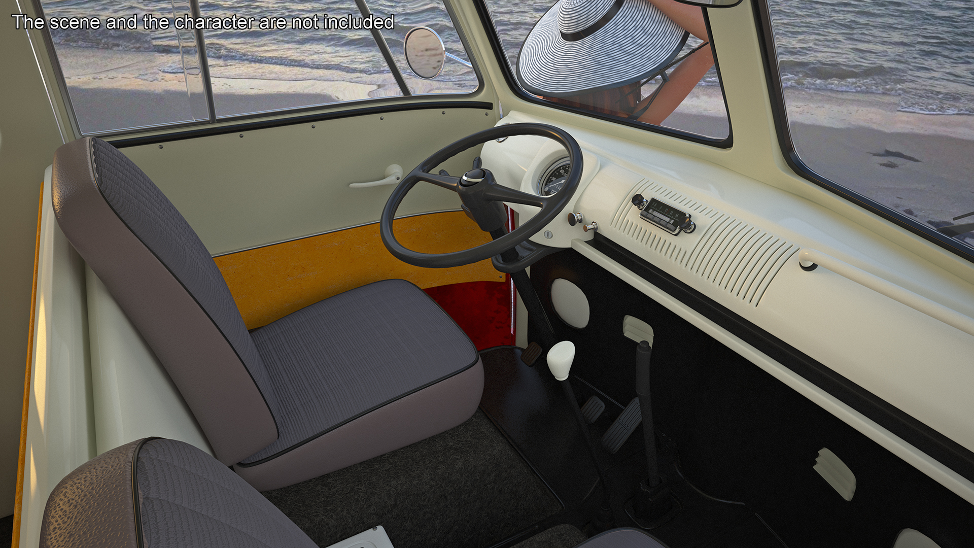 3D Classic Volkswagen Type 2 Bus Rigged