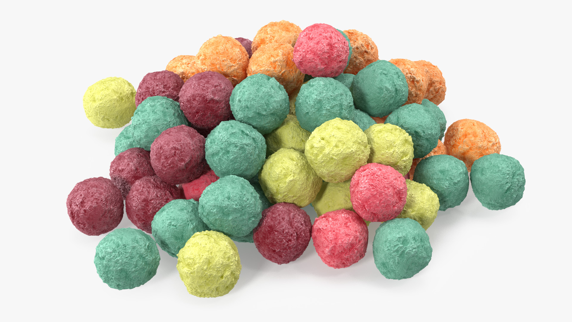 Pile of Colorful Cereal Balls 3D model