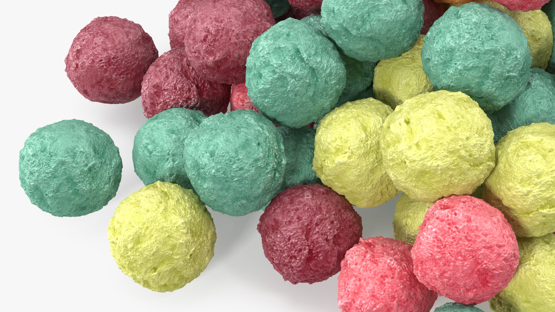 Pile of Colorful Cereal Balls 3D model