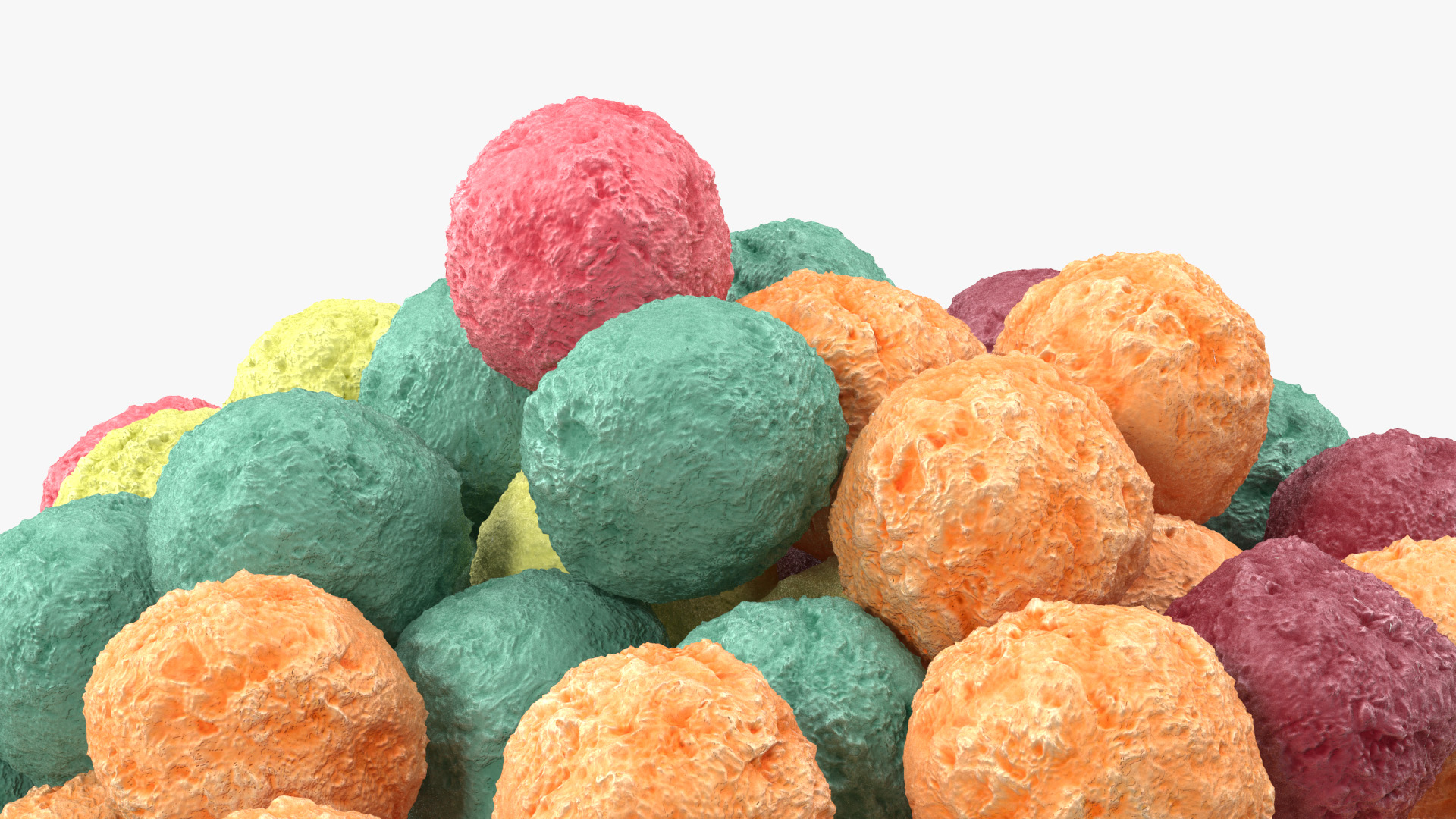 Pile of Colorful Cereal Balls 3D model