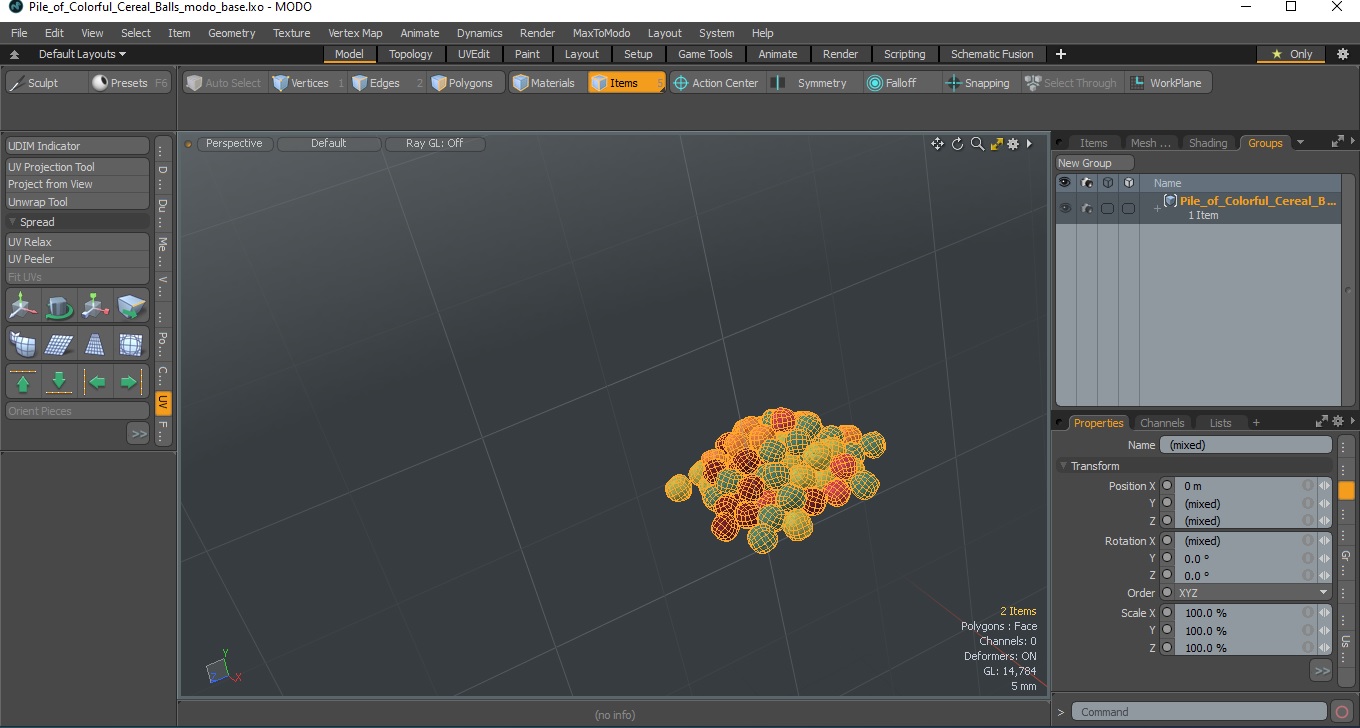 Pile of Colorful Cereal Balls 3D model