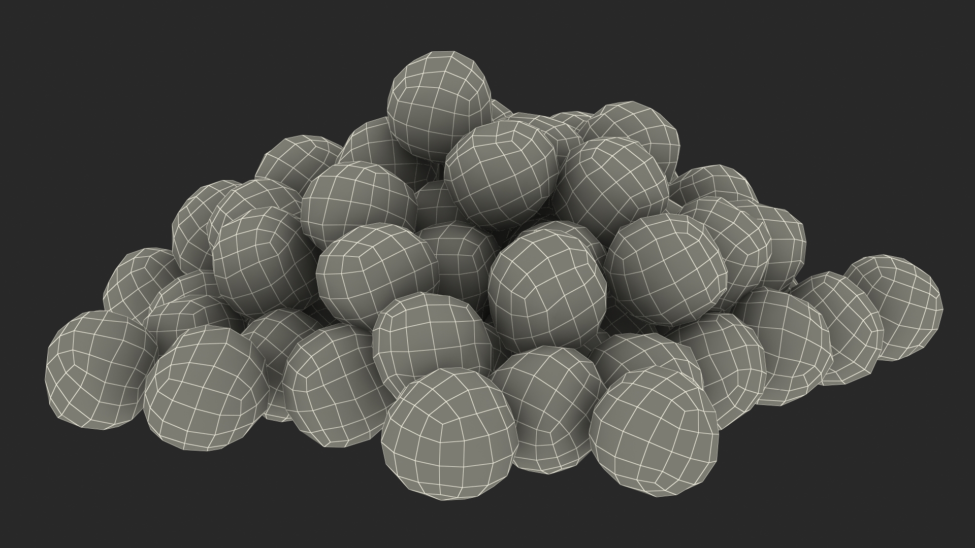 Pile of Colorful Cereal Balls 3D model