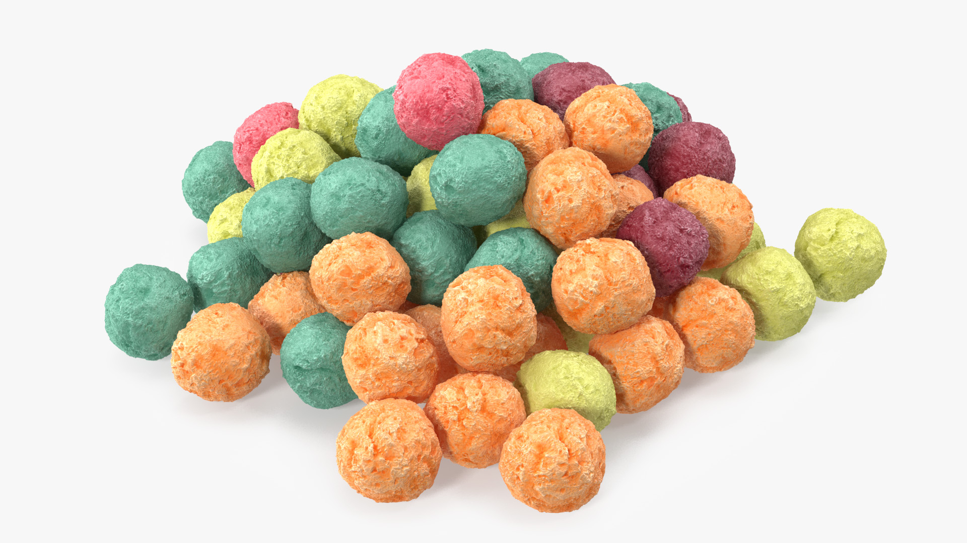 Pile of Colorful Cereal Balls 3D model