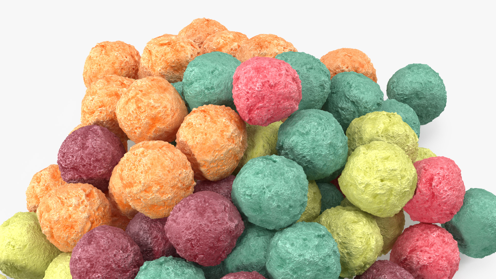 Pile of Colorful Cereal Balls 3D model