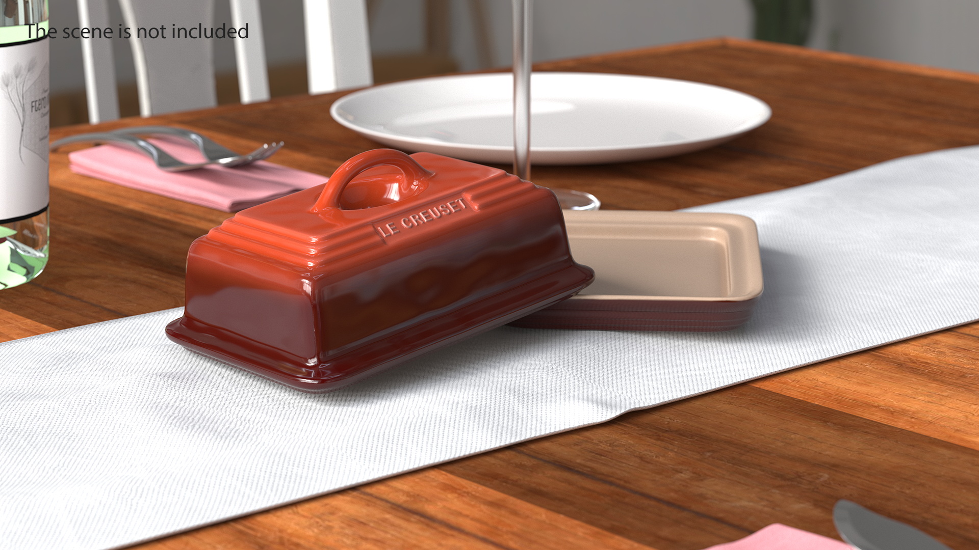 3D Butter Dish Le Creuset Red