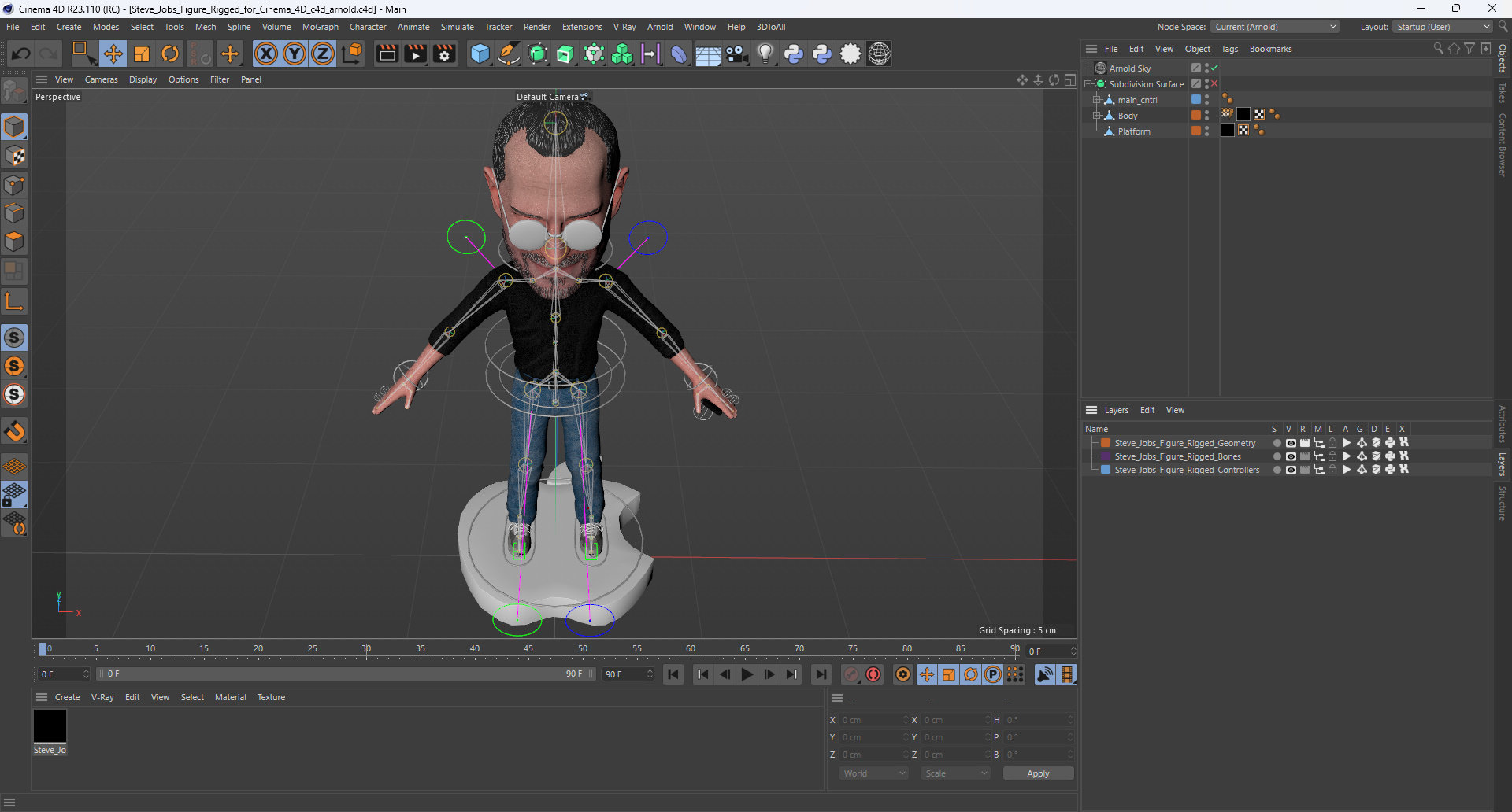 3D Steve Jobs Figure Rigged for Cinema 4D model