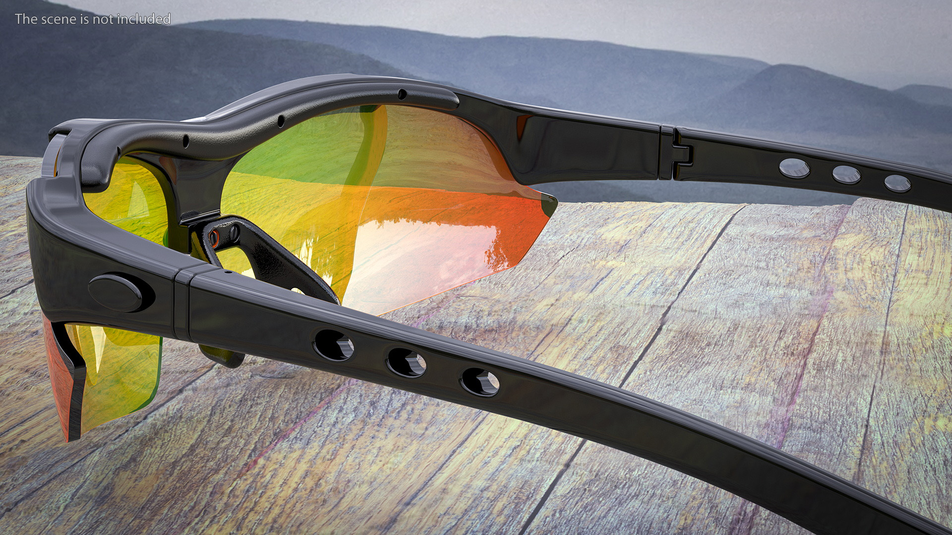 3D model Orange Cycling Sport Sunglasses Set