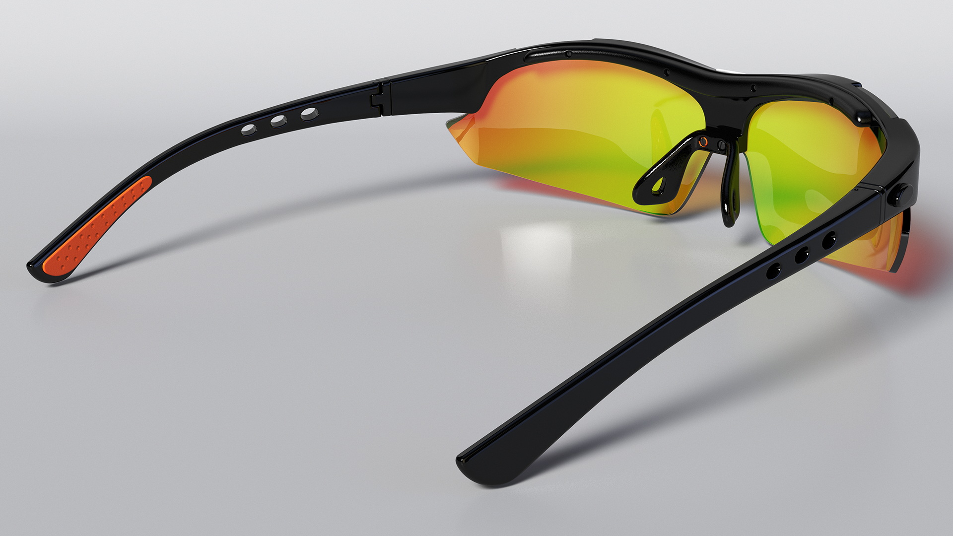 3D model Orange Cycling Sport Sunglasses Set