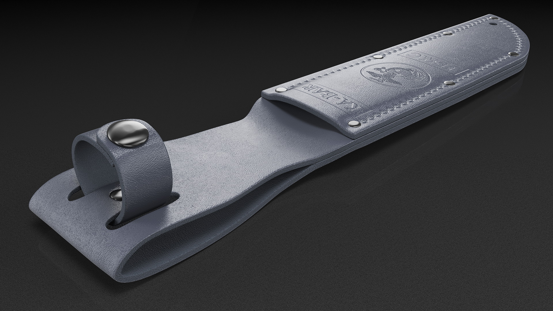 3D Leather Sheath for the Ka Bar Knife Black
