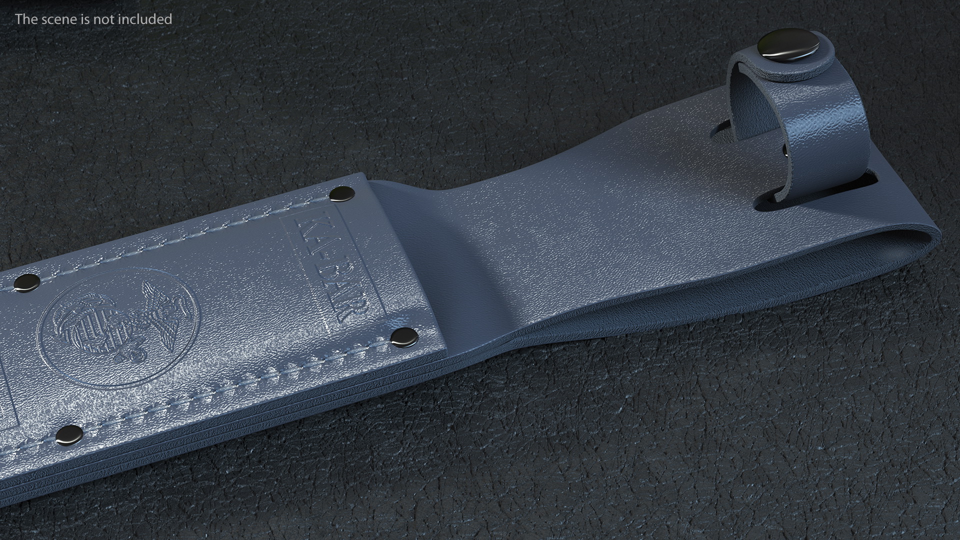 3D Leather Sheath for the Ka Bar Knife Black