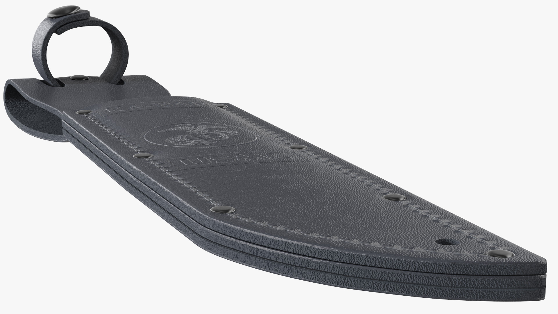 3D Leather Sheath for the Ka Bar Knife Black