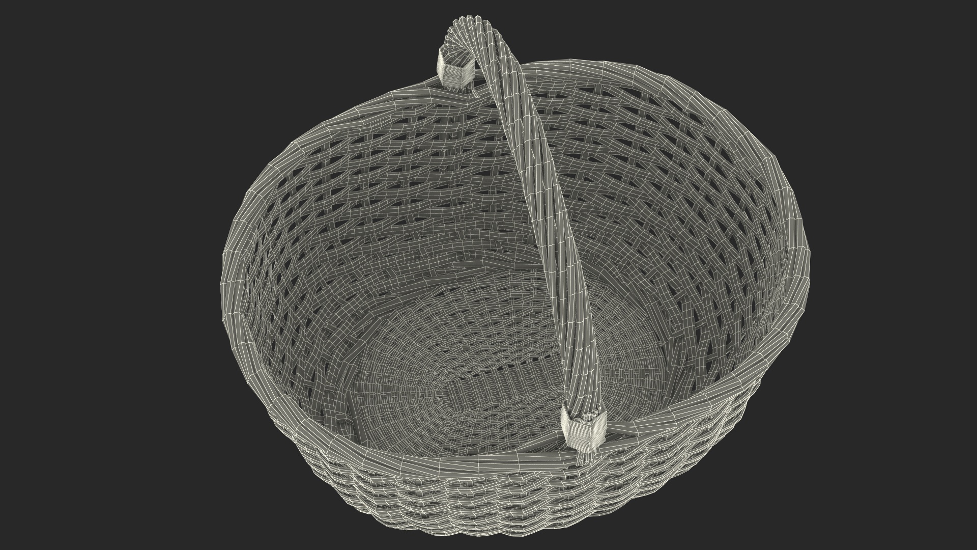 3D Straw Basket Of Porcini Mushrooms model