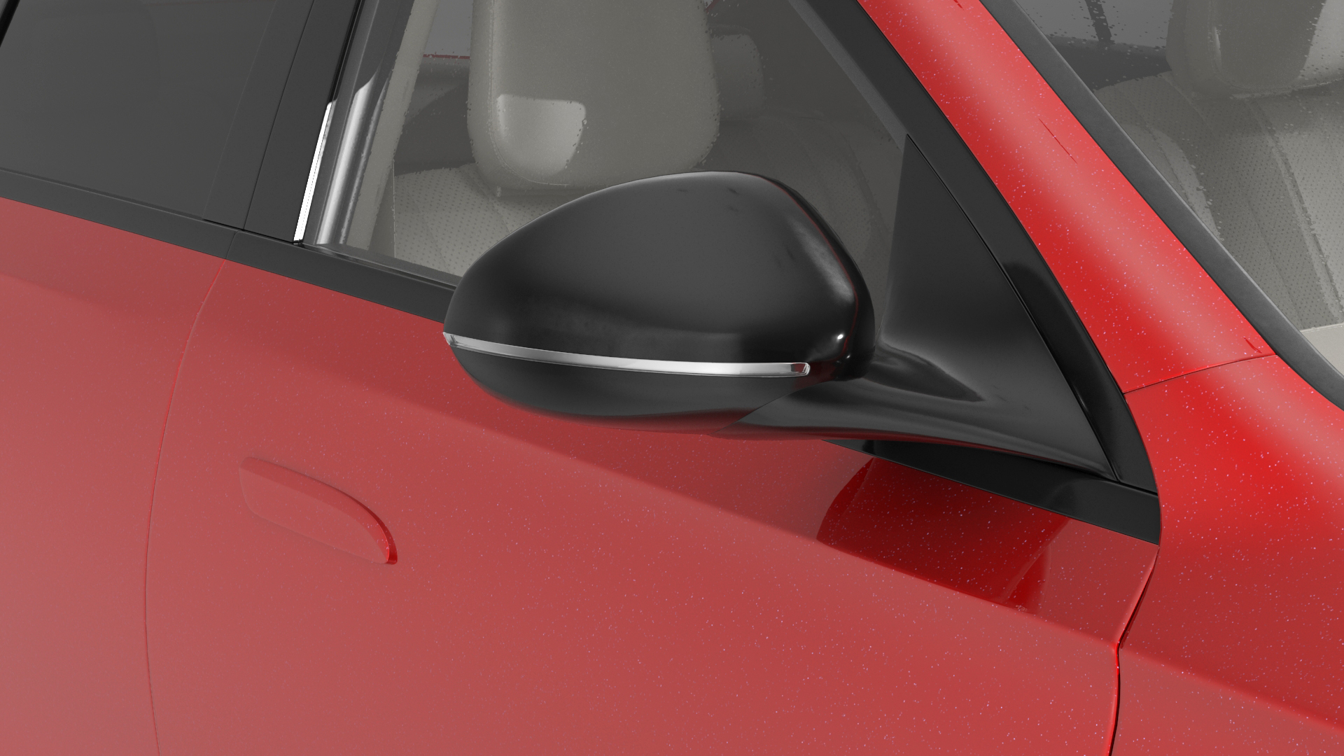 Luxury Car Red Sedan Rigged 3D