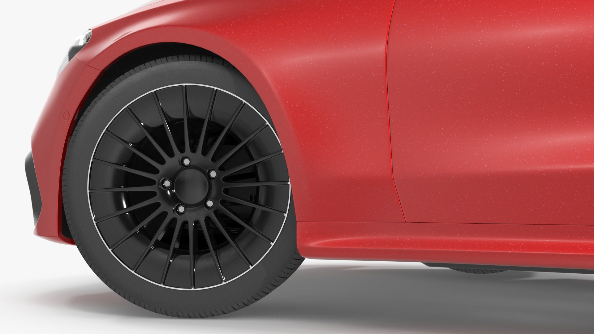 Luxury Car Red Sedan Rigged 3D