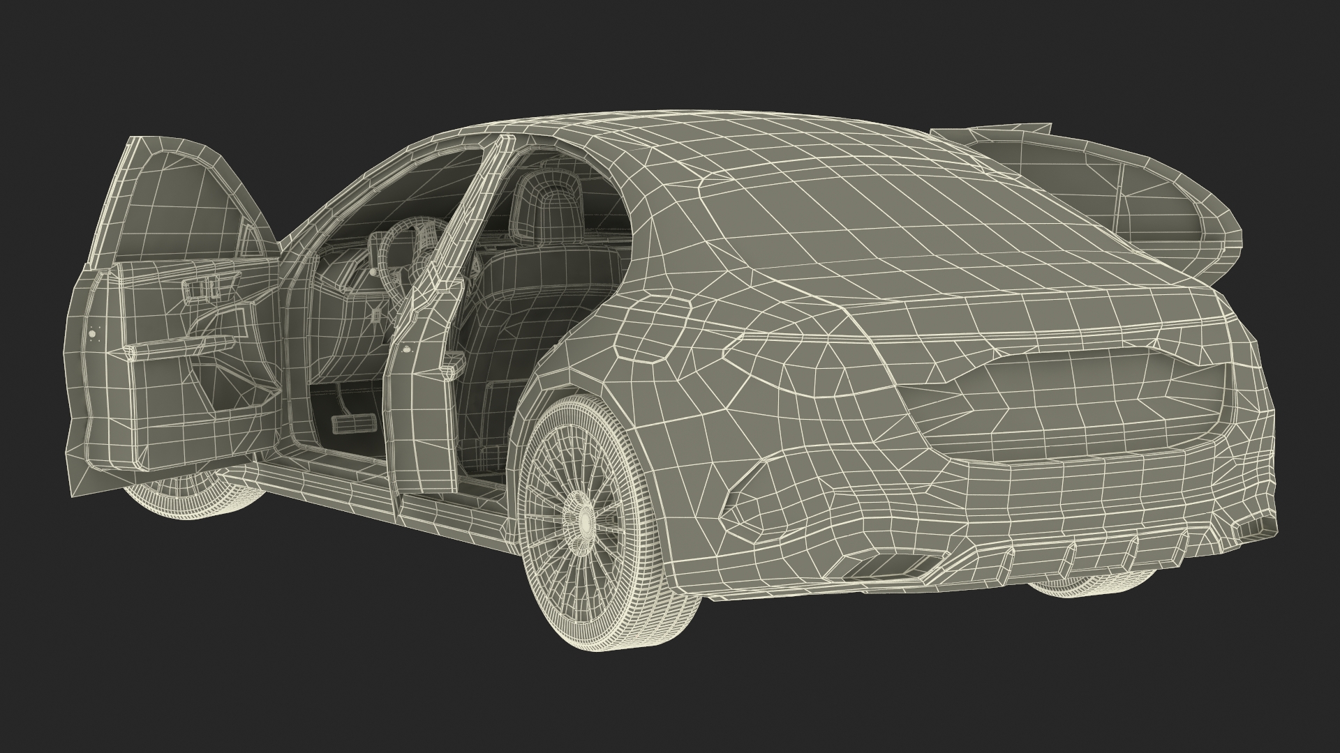 Luxury Car Red Sedan Rigged 3D