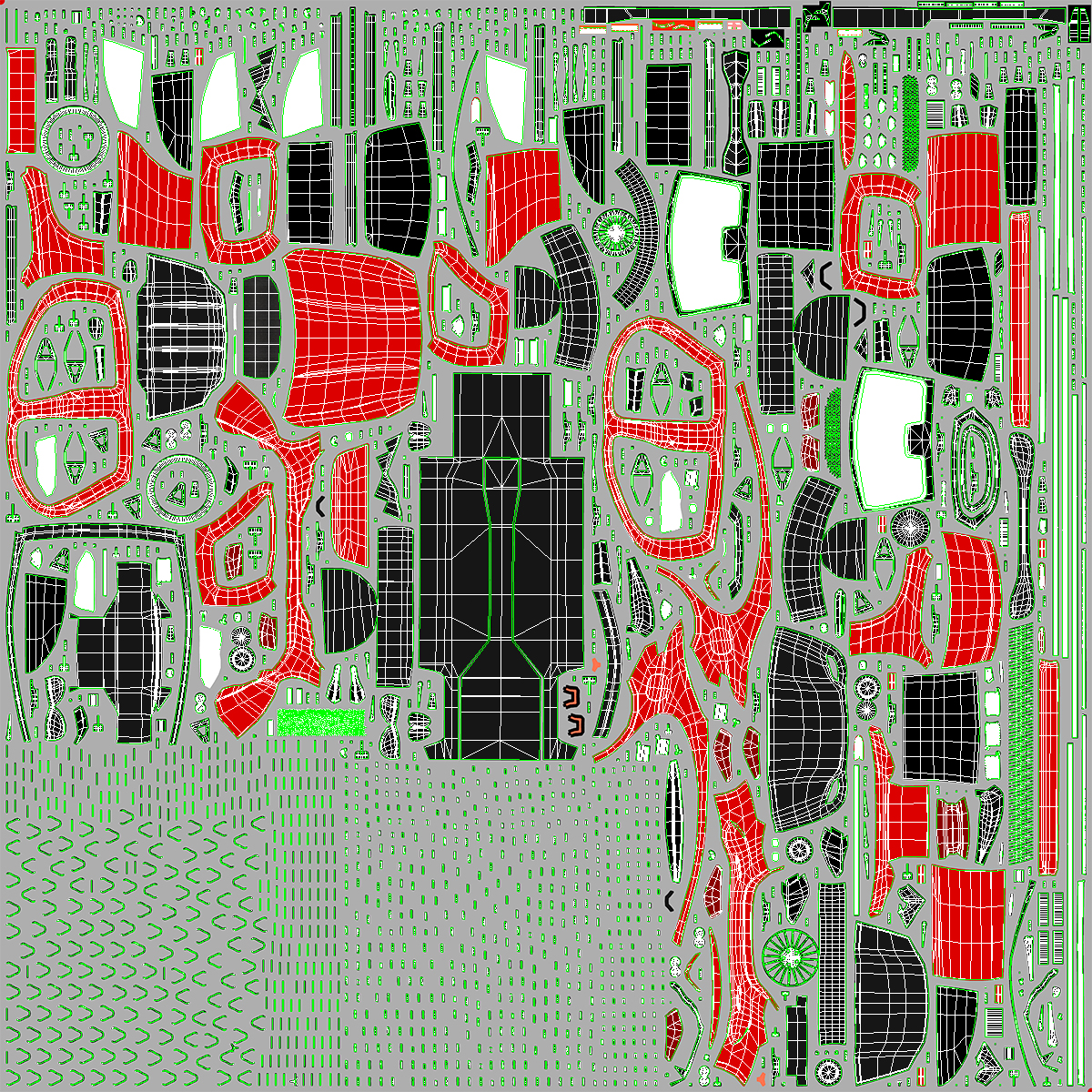 Luxury Car Red Sedan Rigged 3D