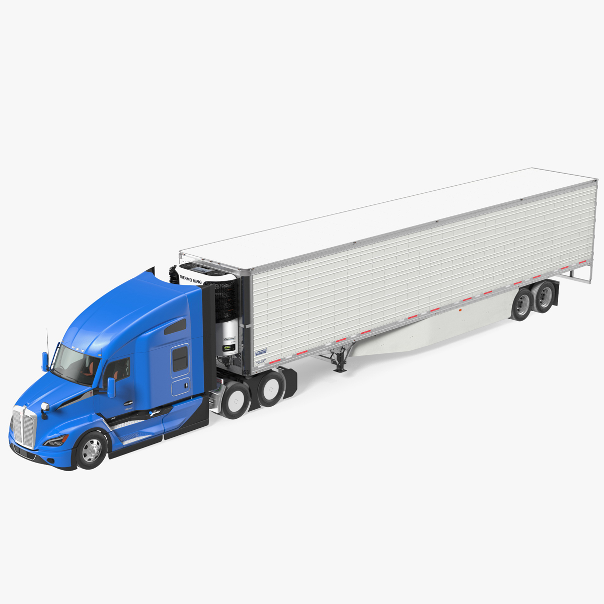 Kenworth Truck with Vanguard Reefer Trailer Rigged for Modo 3D model