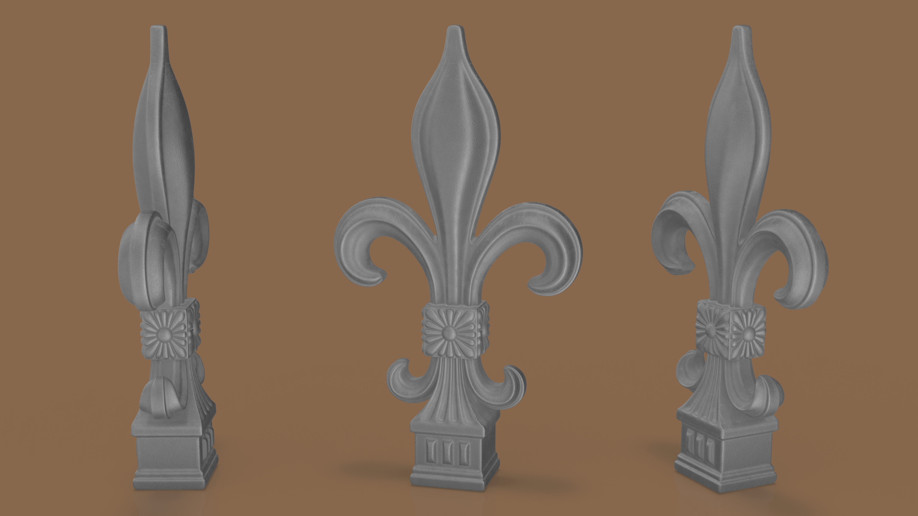 Fleur De Lis Sculpture Gray 3D