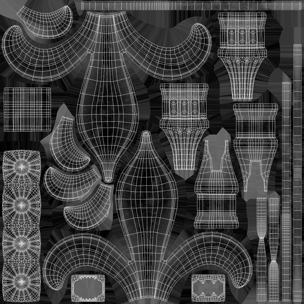 Fleur De Lis Sculpture Gray 3D