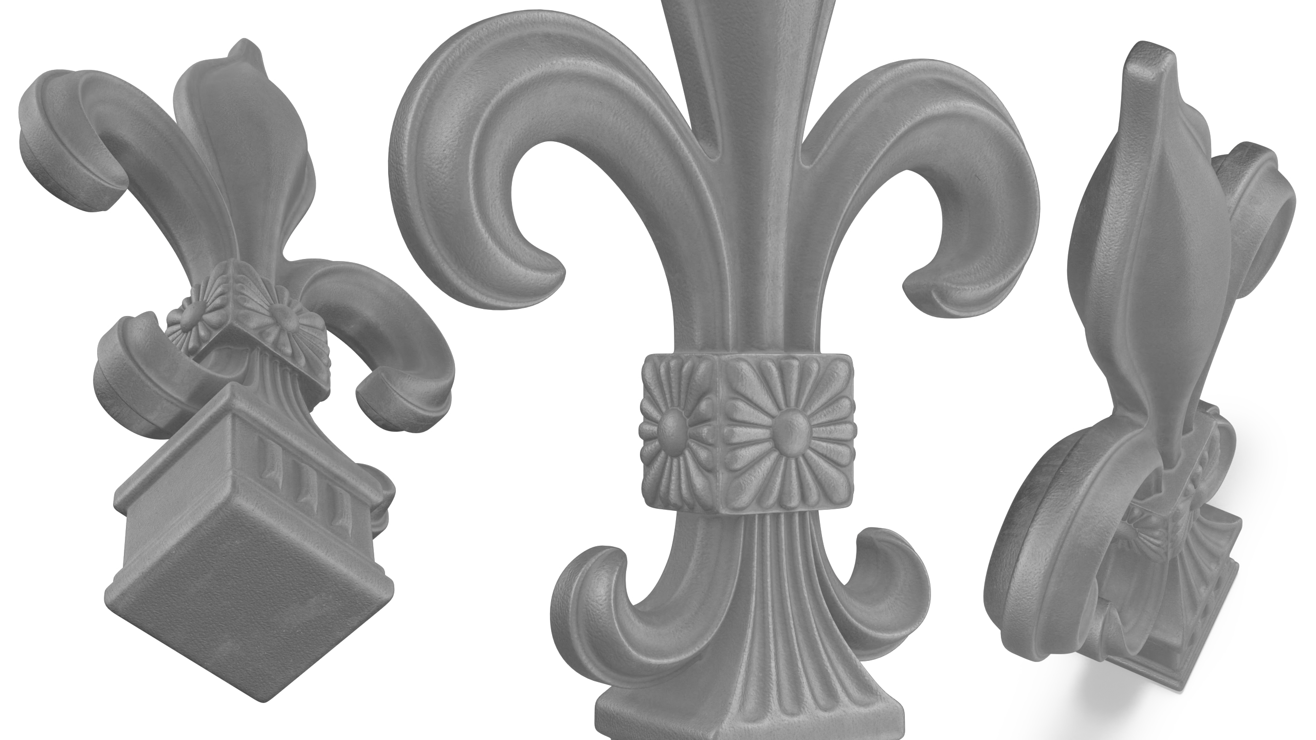 Fleur De Lis Sculpture Gray 3D